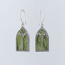 Pounamu Gothic Earrings Silver-jewellery-The Vault