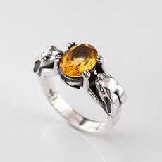 Citrine Lucky Bunny Ring Silver-jewellery-The Vault