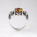 Citrine Lucky Bunny Ring Silver