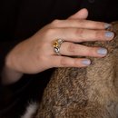 Citrine Lucky Bunny Ring Silver