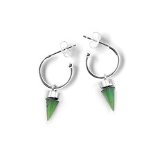 Pounamu Tiny Point Earrings-jewellery-The Vault