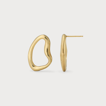 Abstract Earrings Gold Plate