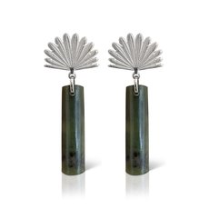 Pounamu Piwakawaka Drop Earrings-jewellery-The Vault