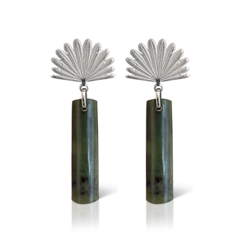 Pounamu Piwakawaka Drop Earrings