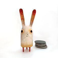 Rabbit Totem Paper Mache Sculpture-artists-and-brands-The Vault