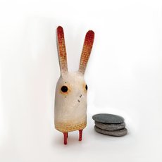 Rabbit Totem Paper Mache Sculpture-artists-and-brands-The Vault