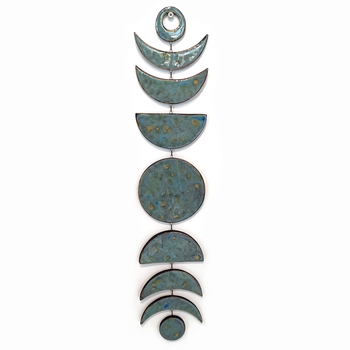 Large Moon Phases Wall Hanging Blue Green