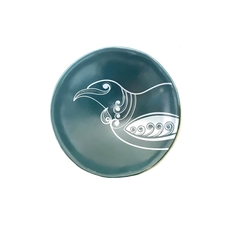 Tui White on Teal 7cm Bowl-artists-and-brands-The Vault