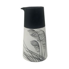 Toetoe Black on White Jug-artists-and-brands-The Vault