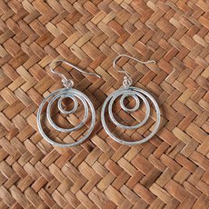 Silver Treble Round Earrings-jewellery-The Vault