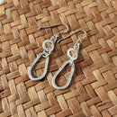 Silver Round and Teardrop Link Earrings