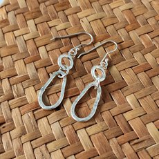 Silver Round and Teardrop Link Earrings-jewellery-The Vault