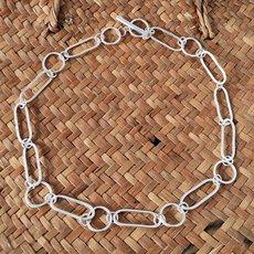 Silver Oval and Circle Chain-jewellery-The Vault