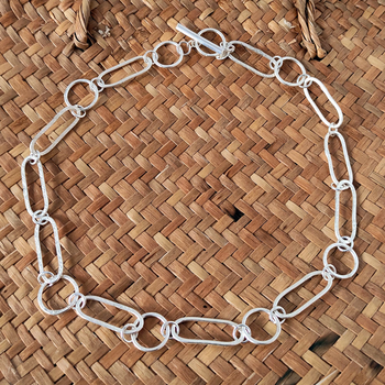 Silver Oval and Circle Chain