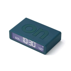 Lexon Flip Classic Rubber Alarm Clock Duck Blue-lifestyle-The Vault