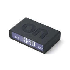 Lexon Flip Classic Rubber Alarm Clock Black-lifestyle-The Vault