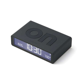 Lexon Flip Classic Rubber Alarm Clock Black