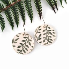 Porcelain Earrings Large Disc White-jewellery-The Vault