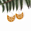 Porcelain Earrings Freeform Yellow