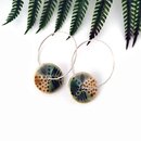 Porcelain Earrings Small Disc Olive