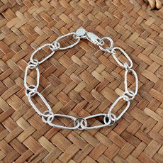 Silver Small Oval Link Bracelet -jewellery-The Vault