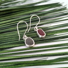 Orepuki Genstone Beach Pebble Earrings Silver-jewellery-The Vault