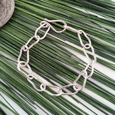 Organic Shaped Link Bracelet Silver-jewellery-The Vault