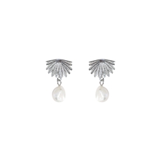 Fan Tail Pearl Studs-jewellery-The Vault