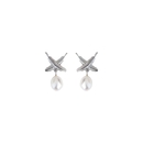 Feather Kisses Pearl Drop Studs