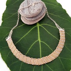 Fine Silver and Brass Hand Woven Necklace-jewellery-The Vault