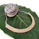 Fine Silver and Brass Hand Woven Necklace