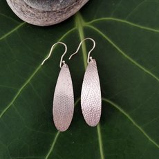 Textured Teardrop Earrings Silver-jewellery-The Vault