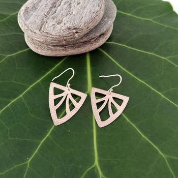 Textured Shield Earrings Silver