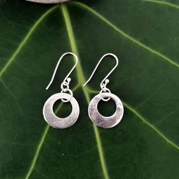 Silver Circle Earrings Small