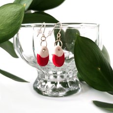 Believe Drop Earrings Red-jewellery-The Vault