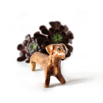 Ceramic Figurine Dog Brown