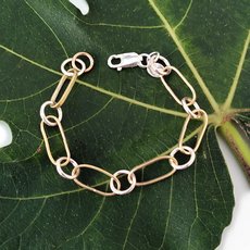 Silver and Brass Oval Link Bracelet-jewellery-The Vault