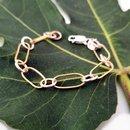 Silver and Brass Oval Link Bracelet