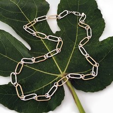 Silver and Brass Oval Link Chain-jewellery-The Vault