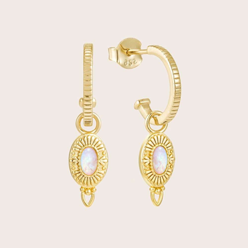 Be the Light Hoop Studs Gold Plate