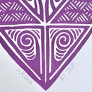 Aroha Wood Cut Art Print Purple