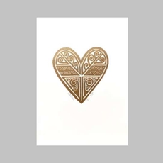 Aroha Wood Cut Art Print Gold-artists-and-brands-The Vault