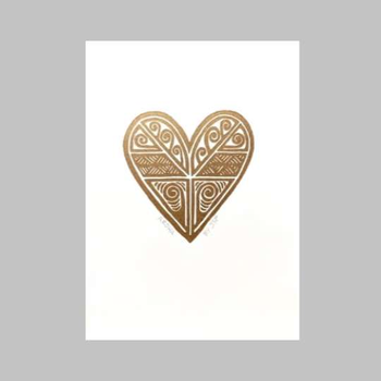 Aroha Wood Cut Art Print Gold