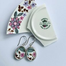 Rosina Oval Fine Bone China Earrings-jewellery-The Vault