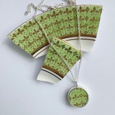 Salisbury Round Bone China Pendant Small-jewellery-The Vault