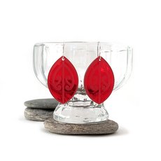 Acrylic Earrings Kowhai Red-jewellery-The Vault