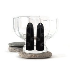 Acrylic Earrings Tui Black-jewellery-The Vault