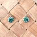 Porcelain Earrings Round Koru Mid Green