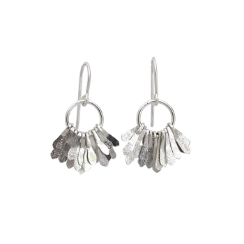 Silver Small Flutter Hoop Earrings