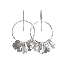 Silver Large Flutter Hoop Earrings-jewellery-The Vault